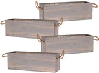 Wooden Planter Box with Handle I Rustic Barn Wood, Plastic Liner l Garden Decor by Unknown