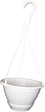 8'' White Plastic Hanging Basket - Image 4