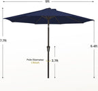 MEWAY 9ft Patio Umbrella Outdoor Table Umbrellas - Image 7