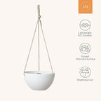 La Jolie Muse White Hanging Planter Basket - Image 3