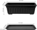 GREANER Rectangle Planters for Indoor Plants, 3 Pack Long Outdoor Plastic - Image 3