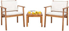 Devoko Patio Set 3 Piece Acacia Wood Outdoor Furniture Conversation Seat by DEVOKO