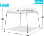 Canopy Tent, 10X10 FT Pop Up Canopy Outdoor Instant Tent Slant Legs - Image 4