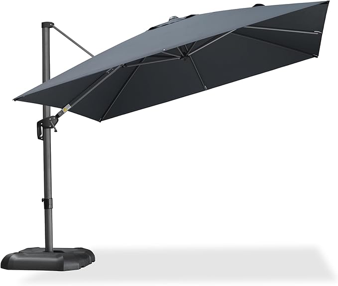 PURPLE LEAF 10 Feet Patio Umbrella Outdoor Cantilever Square Umbrella Aluminum by PURPLELEAF