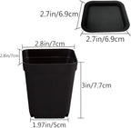 OJYUDD 24 Pack 3 Inch Black Nursery Pot Flower Pots Square Plastic Plant Pot - Image 2