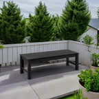 Psilvam Knight Bench, Two Person Outdoor Poly Lumber Patio Backless Bench - Image 5