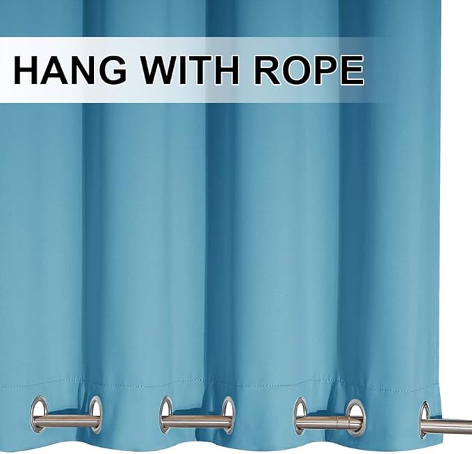 NICETOWN 2 Panels Weighted Outdoor Curtains 84 inch Long, Stainless Grommet Top - Image 3