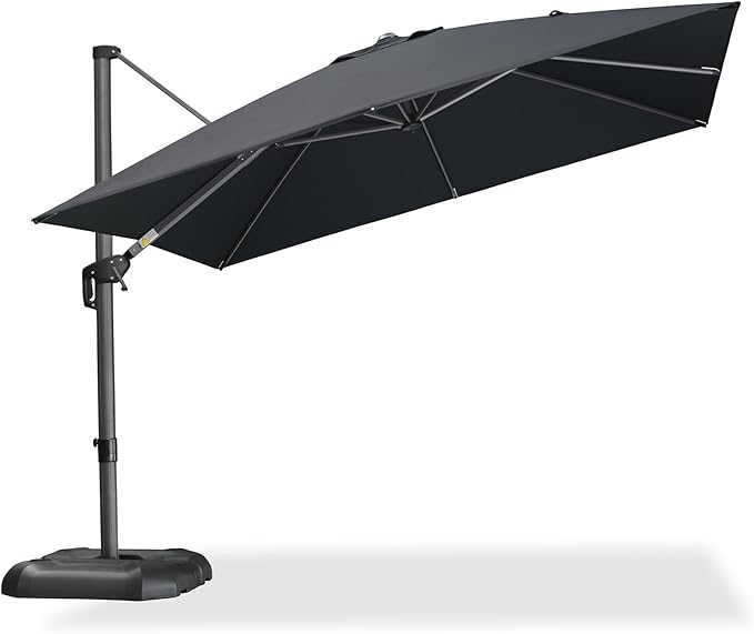 PURPLE LEAF 10 Feet Patio Umbrella Outdoor Cantilever Square Umbrella Aluminum - Image 2