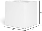 White Steel Planter Square Outdoor Planters Galvanized Steel Planter Box 26 - Image 8