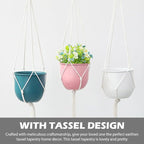 6 Pack Macrame Hanging Planter Holder 3 Sizes Indoor Hanging Planter Basket - Image 6