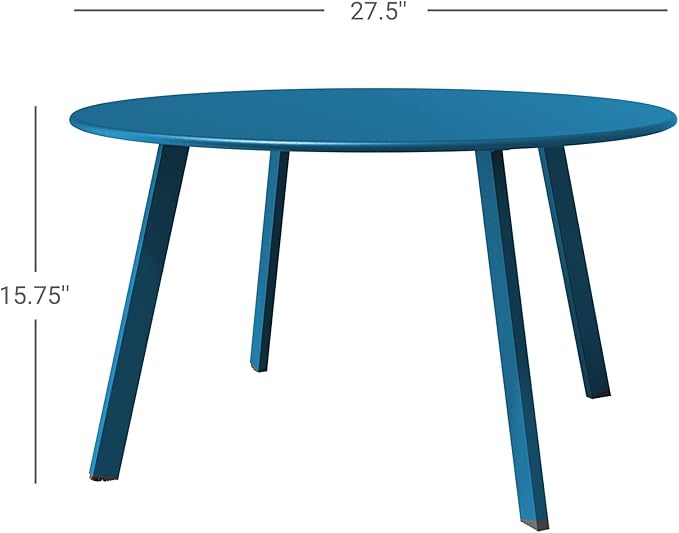 Grand patio 28-inch Round Steel Coffee Table, Outdoor Patio Side Table - Image 3