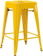 Devoko Metal Bar Stools 24" Indoor Outdoor Stackable Barstools Modern Style - Image 5