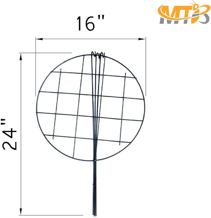 MTB Supply 5 Pack 16 x 24 inch Peony Cages, Grow Through Plant Support Stakes - Image 2