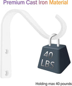 5 Inch Cast Iron Plant Hook – White Wall Mounted Hanging Bracket - Image 3