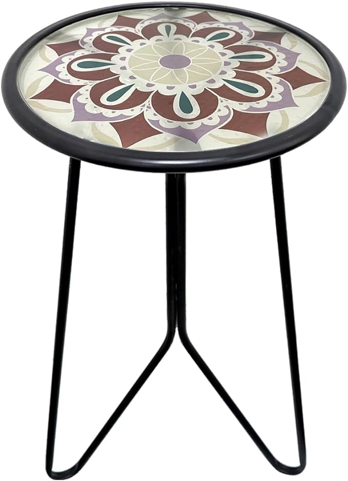 LIFFY Outdoor Side Table, Indoor Round Home Decor End Table & Accent Table by LiffyArt