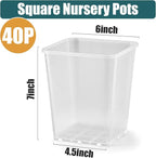 Nursery Pots 6 Inch 40 Pcs, Plastic Seed Starting Pot - Image 5