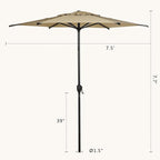 Abba Patio 7.5FT Lyon Outdoor Patio Umbrella Outdoor Table Umbrella - Image 7