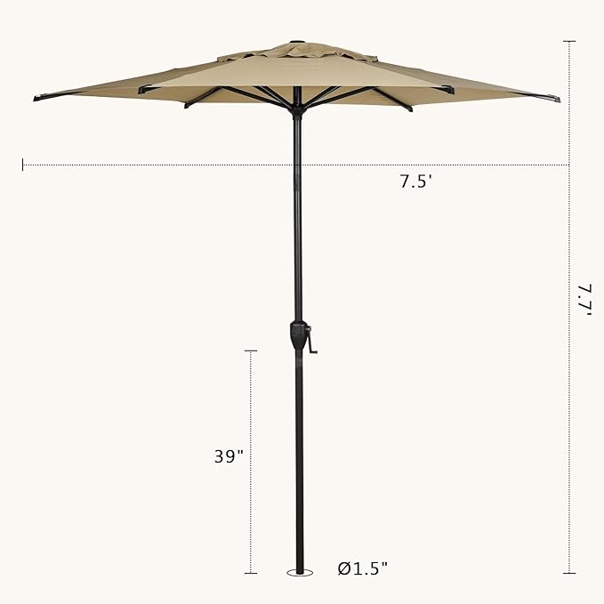 Abba Patio 7.5FT Lyon Outdoor Patio Umbrella Outdoor Table Umbrella - Image 7