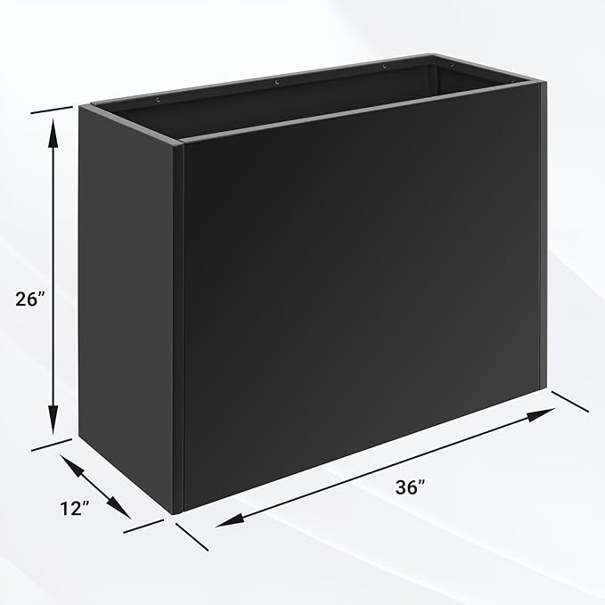36" Metal Planter Box, Large Rectangular Window Box - Image 2