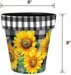 Briarwood Lane Checkered Sunflowers Decorative Small Planter - Image 2