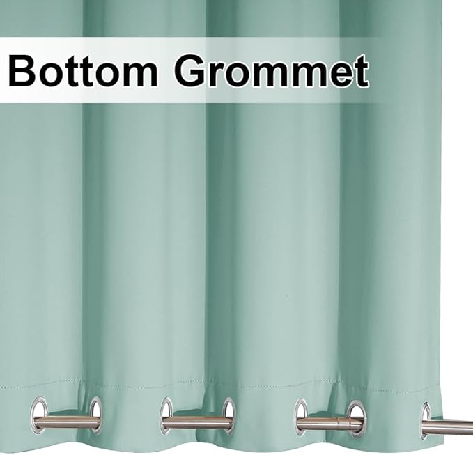 NICETOWN 2 Panels Weighted Outdoor Curtains 95 inch Long, Stainless Grommet Top - Image 4
