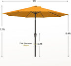 MEWAY 9ft Patio Umbrella Outdoor Table Umbrellas - Image 7