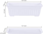 GREANER Plastic Flower Boxes Rectangle, 6 Pack Large Long Planter 16.9x7.48Inch - Image 2