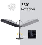 PURPLE LEAF 10' X 13' Patio Umbrella Outdoor Cantilever Rectangle Umbrella - Image 6