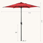 Abba Patio 7.5FT Lyon Outdoor Patio Umbrella Outdoor Table Umbrella - Image 7