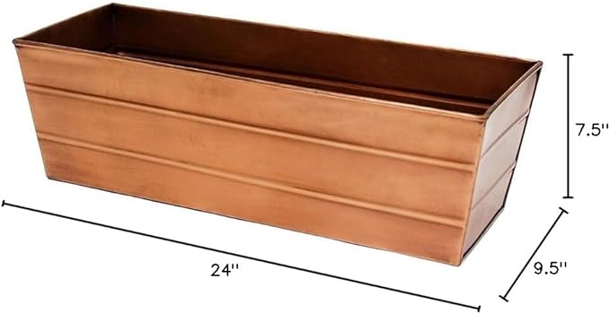 Achla Designs C-20C Copper Plated Flower Box, Medium Window Flowerbox Planter - Image 11
