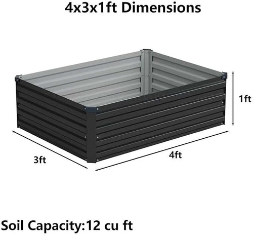 4x3x1ft Galvanized Raised Garden Bed, Outdoor Planter Box Metal Patio Kit - Image 2