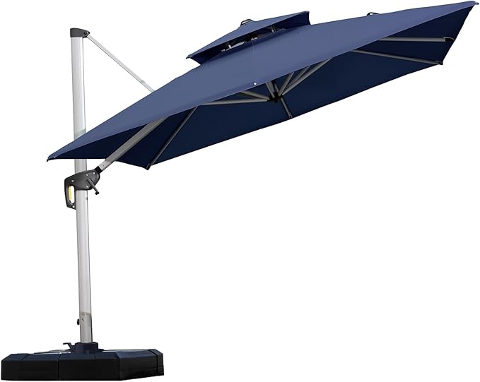 PURPLE LEAF 9ft Patio Umbrella Outdoor Square Umbrella Large Cantilever by PURPLELEAF