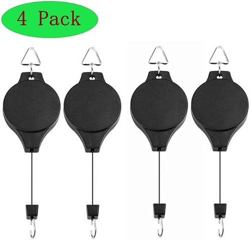 4 Pack Plant Hook Pulley, Retractable Plant Hanger Easy Reach Hanging Flower - Image 2