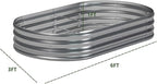 zizin 2 Pack Galvanized Raised Garden Bed Metal Oval Raised Garden Beds Outdoor - Image 3