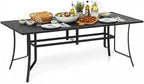 Tangkula 76" x 36" Metal Patio Dining Table by TANGKULA