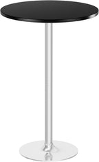 Flamaker Round Bistro Pub Table Modern Style Metal Base MDF Top Cocktail Bar by Flamaker