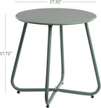 HollyHOME Round Metal Side Table, Rust-Resistant Patio Small Plant Stand - Image 3
