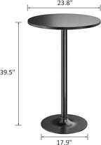 Furmax Bistro Pub Table 2 Pack Round Bar Height Cocktail Table Metal Base MDF - Image 3