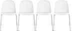 2xhome Modern Stackable Armless Dining Chair | Plastic Shell Seat by 2xhome