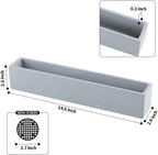 14.5-Inch Grey Rectangle Concrete Succulent Planter Windowsill Boxes - Image 6