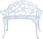 JARDIN DE CENTENNIAL Patio Garden Bench Metal Park Bench Cast Aluminum Outdoor by JARDINDECENTENNIAL