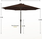 MEWAY 9ft Patio Umbrella Outdoor Table Umbrellas - Image 7