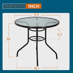 32in Outdoor Table Patio Dining Table Outdoor Dining Table - Image 3