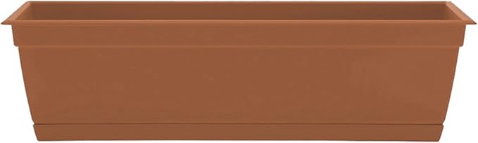 Bloem Dayton 24" Terra Cotta Recycled Plastic Rectangle Window Box Planter by Bloem