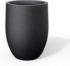 Kante Tall Concrete Planter, 21.7-Inch Height Black Large Indoor Outdoor Plant by Kante