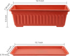 GREANER Long Planters for Outdoor Plants, 3 Pack 16.9x7.48 Inch Flower - Image 3