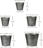 Briful 5 Size Galvanized Buckets Rustic Farmhouse Metal Bucket Galvanized - Image 2