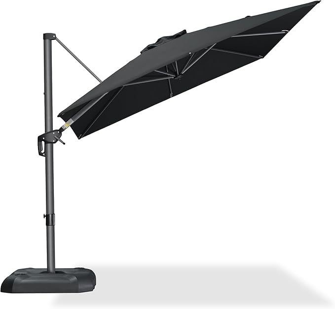 PURPLE LEAF 8 Feet Patio Umbrella Outdoor Cantilever Square Umbrella Aluminum - Image 2