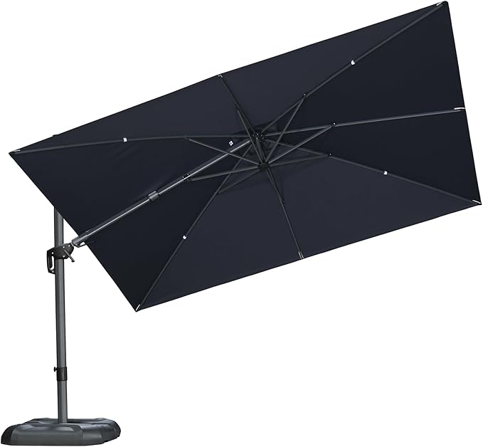 PURPLE LEAF 11' X 8' Left-right Tilting Patio Umbrella Outdoor Cantilever by PURPLELEAF