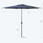 Abba Patio 9FT Lyon Outdoor Patio Umbrella Outdoor Table Umbrella - Image 3